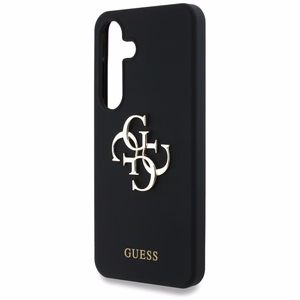 Guess Silikoninen Big 4G Logo Bottom Script Suojakuori Samsung Galaxy S25:lle - musta