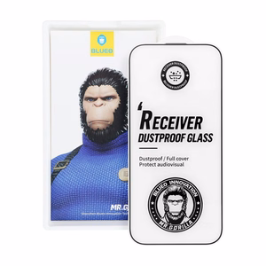 5D Mr. Monkey Glass - Apple iPhone 16 Pro Max musta (Strong Dustproof)