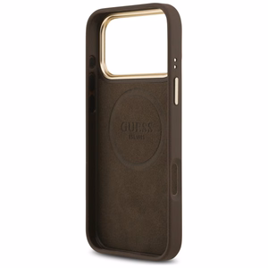 Guess 4G Logo Plate MagSafe suojakuori iPhone 17 Pro Max - ruskea