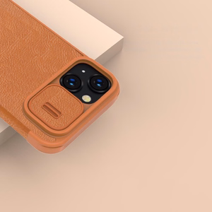 Kotelo Nillkin Qin Pro Nahka Apple iPhone 14 Plus sininen