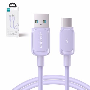 Joyroom Multi-Color Series A14 USB-A / USB-C 3A Kaapeli 1.2m - violetti