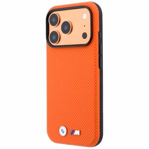 BMW M Quadrille Kevlar Metal Logo MagSafe suojakuori mallille iPhone 17 Pro / 18 Pro – oranssi