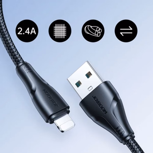 Joyroom Surpass Series A11 USB-A / Lightning 2.4A kaapeli 1.2 m - musta