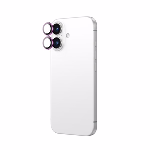 AmazingThing AR Aluminum 2 Lens Glass kameralinssikehyksellä iPhone 16 / 16 Plus:lle - vaaleanpunainen