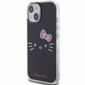 Hello Kitty IML Kitty Face Suojakuori iPhone 15:lle - musta