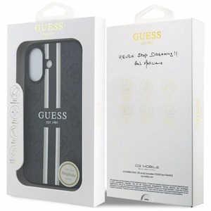 Guess 4G Printed Stripes MagSafe-suojakuori iPhone 17:lle - musta