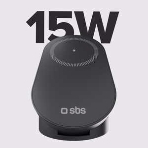 SBS 3-in-1 Foldable Wireless Charging Station QI2 MFI - Made for iPhone - Black