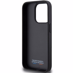 BMW Perforated Tricolor Line Suojakuori iPhone 15 Pro:lle - musta