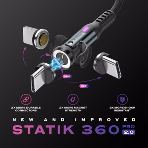 STATIK Statik 360 Pro kaapeli 2.0 USB-C; 1 m, musta