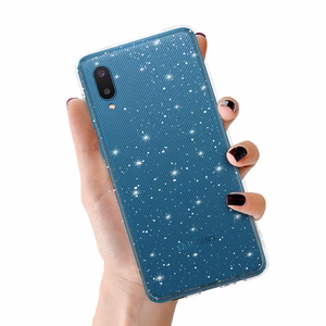 Crystal Glitter Suojakuori Samsung Galaxy A02 hopeinen