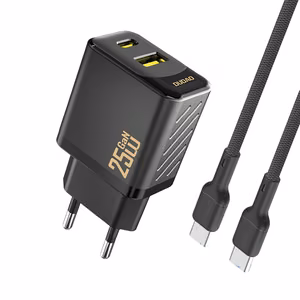 Dudao A26TCEU PD QC 25W GaN USB-A USB-C seinälaturi USB-C kaapelilla - musta