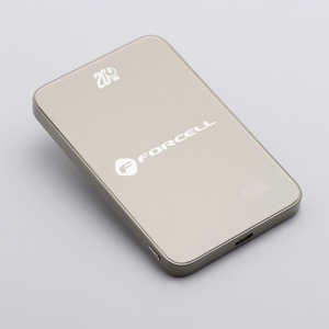 Varavirtalähde yhteensopiva MagSafen kanssa Forcell F-Energy SuperSlim F5K8 QC4.0 PD3.0 15W 5000 mAh titaaniaavikon värinen