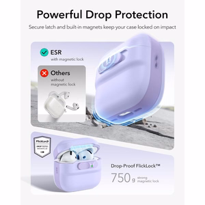 ESR Pulse HaloLock MagSafe  Apple AirPods 4 / 5 kuori, violetti