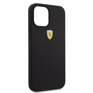 Ferrari FESSIHCP12LBK iPhone 12 Pro Max 6.7" musta/musta kovakotelo On Track Silikoni