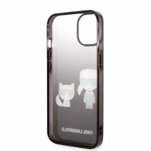 Karl Lagerfeld KLHCP14MTGKCK iPhone 14 Plus 6.7 kovakuori musta / musta Gradient Ikonik Karl & Choupette