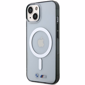 BMW Silver Ring MagSafe Suojakuori iPhone 14 Plus:lle - läpinäkyvä