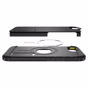 Spigen Tough Armor Suojakuori MagSafe-tuella ja jalustalla iPhone 16e / 17e:lle - Musta