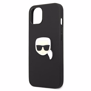 Karl Lagerfeld Nahka Ikonik Karl's Head Metal Case iPhone 13 mini - musta