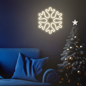 Forever Light FLNE20 jouluteemainen lumihiutaleen muotoinen LED-neonkoristevalo, valkoinen