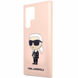 Karl Lagerfeld KLHCS23LSNIKBCP Samsung S23 S918 Ultra kovakuori vaaleanpunainen/vaaleanpunainen Silikoninen Ikonik