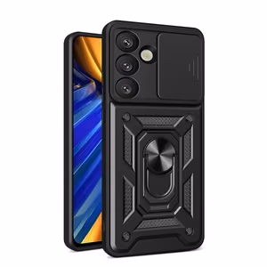 Hybrid Armor Camshield Suojakuori jalustalla ja kamerasuojalla Infinix Note 50 Pro 4G:lle - Musta