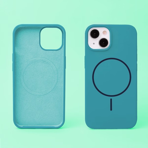 Silicone Thin Mag kotelo iPhone 13 6,1" turkoosi