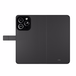 Puro Wallet Detachable MagSafe 2in1 PU-nahkainen Suojakuori läpällä ja lompakolla iPhone 16 Prolle - musta