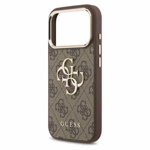 Guess 4G Big 4G Classic Logo -suojakuori iPhone 17 Pro Max - ruskea ja kulta