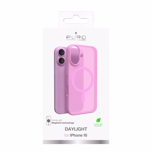 Puro Daylight MagSafe Silikoninen Suojakuori iPhone 16:lle - vaaleanpunainen