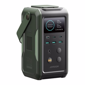 Virtapankki Joyroom JR-PBF10 75000mAh 100W 3x USB-C 3x USB-A kokoontaitettavalla taskulampulla ja kahvalla - vihreä
