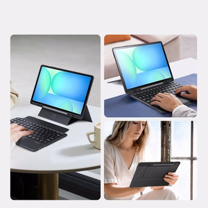 Dux Ducis DK -sarjan näppäimistökotelo Samsung Tab S10 FE+ (Plus) -mallille taustavalaistuksella, musta