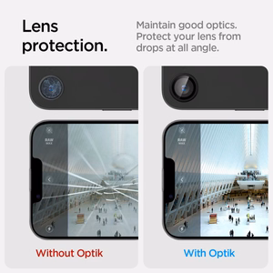 Spigen Optik Pro Glas.tR "EZ Fit" Camera Protector 2-Pack for iPhone 16E Black