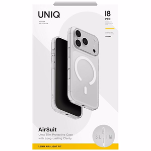 Uniq Hybrid Maglick Charging Airsuit-suojakuori iPhone 18 Pro / 17 Pro – läpinäkyvä
