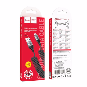 Kaapeli USB A - Micro USB Hoco 2,4A 1,5 m X121 musta