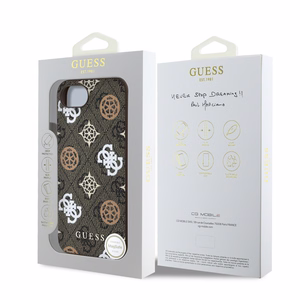 Guess PU 4G Peony MagSafe Suojakuori iPhone 16e:lle - ruskea