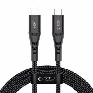 Tech-Protect Ultraboost UB11T USB-C / USB-C PD 100W / QC3.0 kaapeli 200 cm - musta