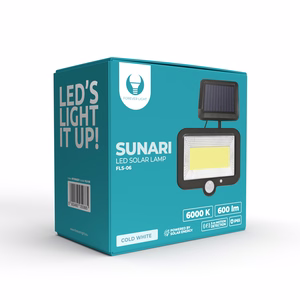 Forever Light Solar LED-lamppu SUNARI FLS-06 COB PIR 8W 600lm 6000K 1800mAh Li-Ion