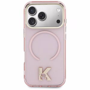 Karl Lagerfeld IML K Head Logo MagSafe -suojakuori iPhone 17 Pro:lle vaaleanpunainen