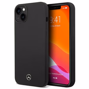 Mercedes Silicone Line Suojakuori iPhone 14 Pluslle - musta