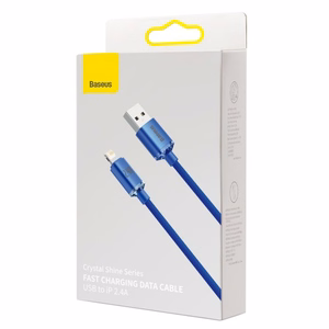 Baseus Crystal Shine kaapeli USB - Lightning, 2.4A, 1,2m (sininen)