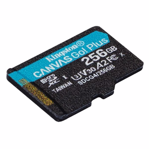 Kingston muistikortti 256GB microSDXC Canvas Go Plus Gen4 200R A2 U3 Single Pack w/o ADP