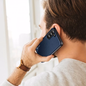 Dux Ducis Fino Suojakuori Samsung Galaxy S23+:lle silikonisella kehyksellä sininen