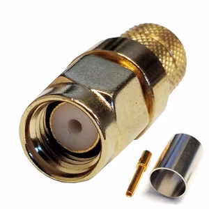 RPSMA-male puristusliitин RG6-kaapelille