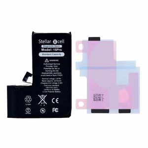 StellarXcell Diagnostic -akku Apple iPhone 15 Pro -puhelimeen, 3274 mAh (vakiokapasiteetti + laadukas BMS-kopio)