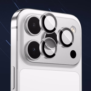 Benks Karkaistu lasi Glass Warrior Lens Protector kameralle iPhone 17 Pro/17 Pro Max:lle (linssi 3 kpl) hopeinen