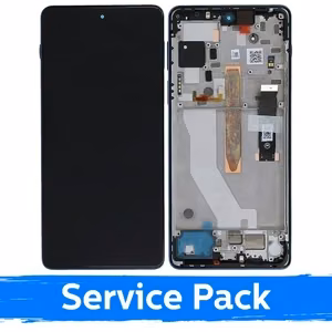 LCD-näyttö yhteensopiva Motorola Edge 20 Pro XT2153 kehyksellä / Blue Vegan Leather / (Service Pack)