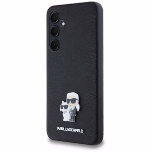 Original Pouch KARL LAGERFELD hardcase Saffiano Karl&Choupette Pin KLHCSA35SAKCNPK Samsung Galaxy A35:lle musta