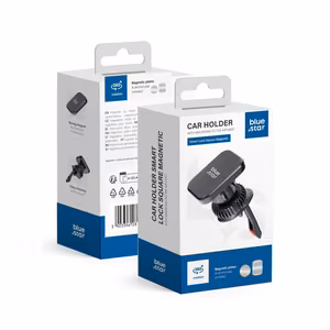Magneettinen auton puhelinteline Blue Star Smart Lock Square ilmakanava musta
