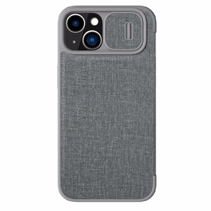 Nillkin Qin Qin Cloth Pro Case Case iPhone 14 Plus kameran kansi Holster kansi Flip Case harmaa
