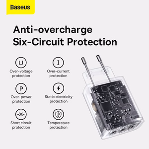 Baseus Compact seinälaturi - 3xUSB - 17W (CCXJ020101) musta